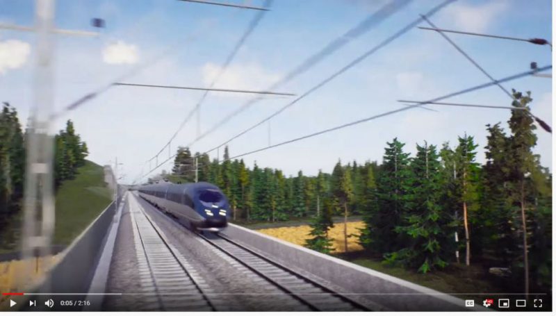 Bild från VR-film Ostlänken Gerstaberg-Långsjön